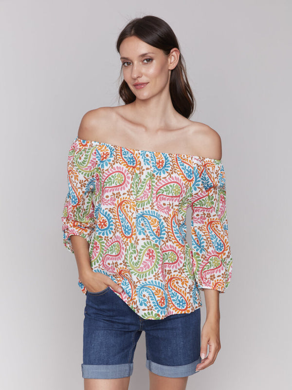 Paisley Print Off Shoulder