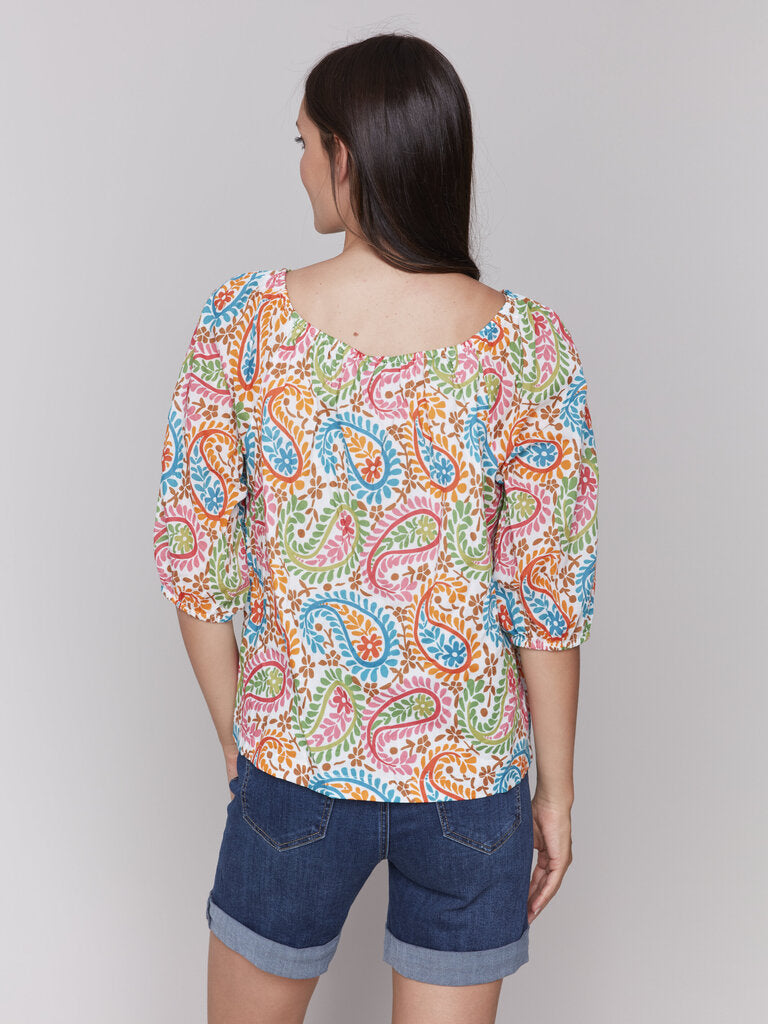 Paisley Print Off Shoulder