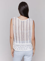 Border Flower Crochet Sleeveless Top