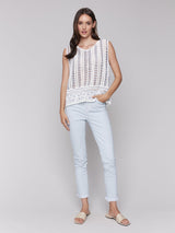 Border Flower Crochet Sleeveless Top