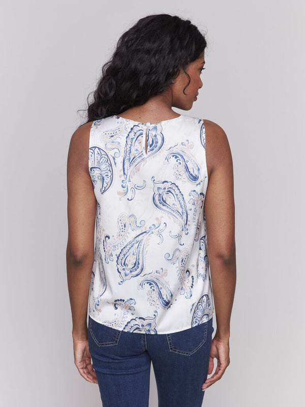 Paisley Print Sleeveless Top