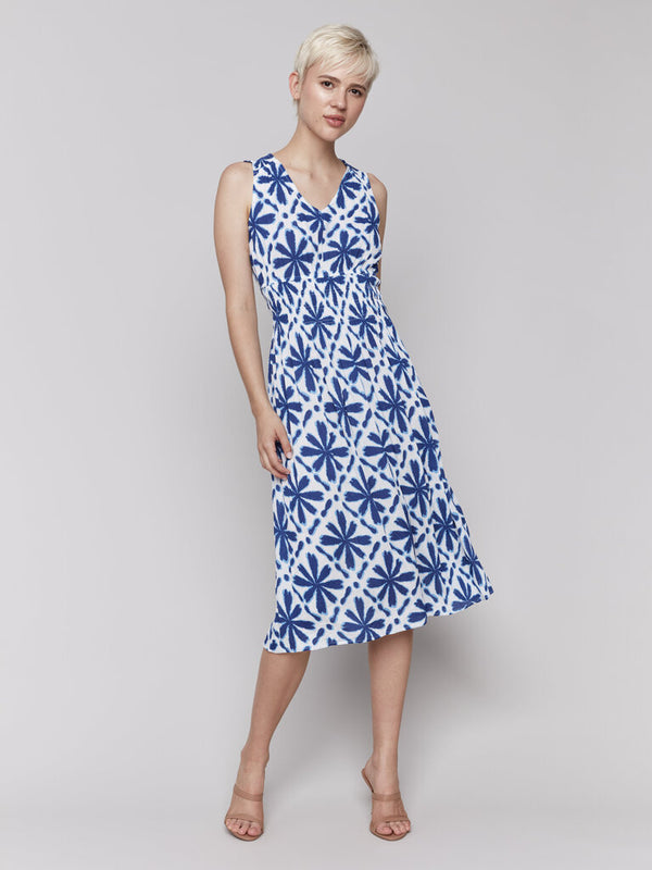 Smocked Waist Sleeveless Dress