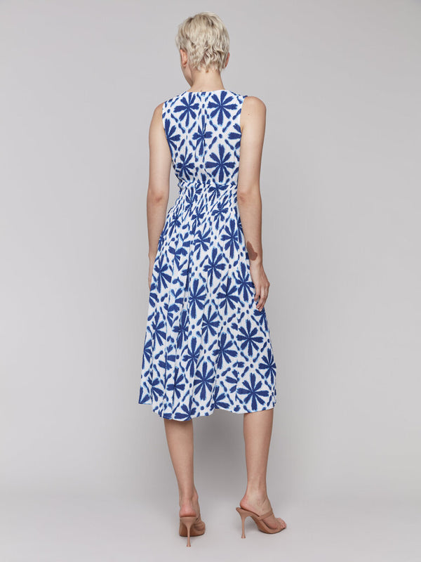 Smocked Waist Sleeveless Dress