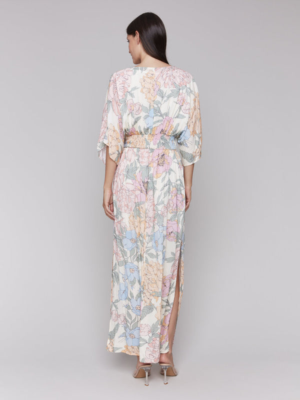 Printed Dolman Sleeve Maxi Dress
