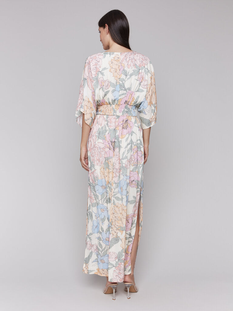 Printed Dolman Sleeve Maxi Dress