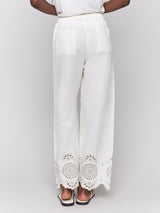 Eyelet Embroidered Linen Pants