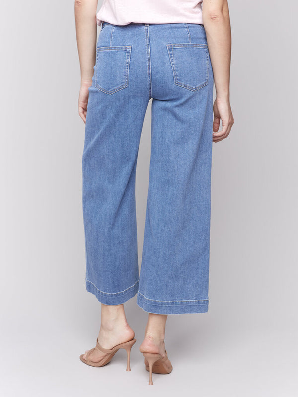 Cropped Flare Leg Front Patch