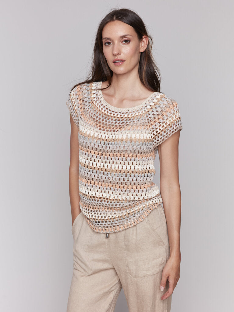 Raglan Cap Sleeve Crochet Top