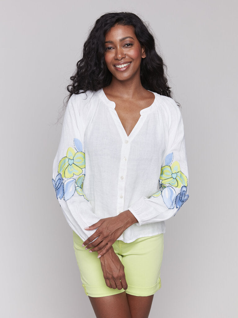 Anise Embroidered Raglan Long Sleeve