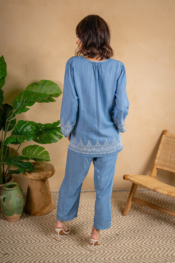 Embroidred Tencel Top