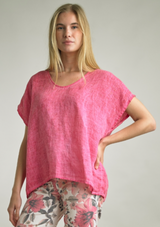 Cap Sleeve Linen Top