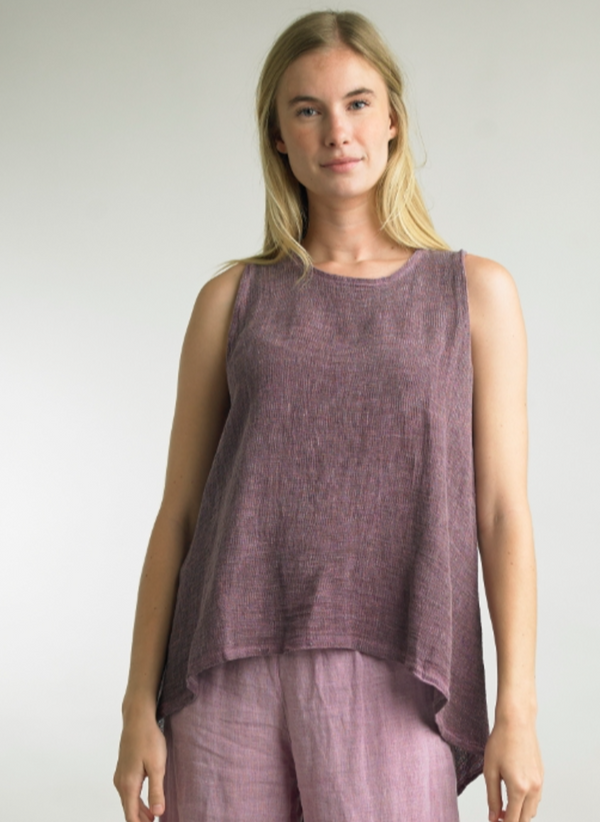 Linen Blend Hi Lo Sleeveless Top