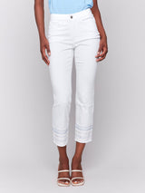 Embroidered Hem Crop Denims