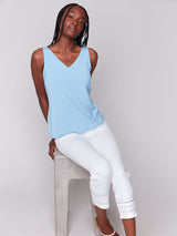 Embroidered Hem Crop Denims