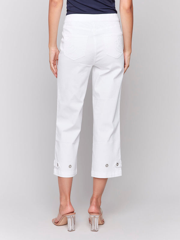 Tab Crop Twill Pants