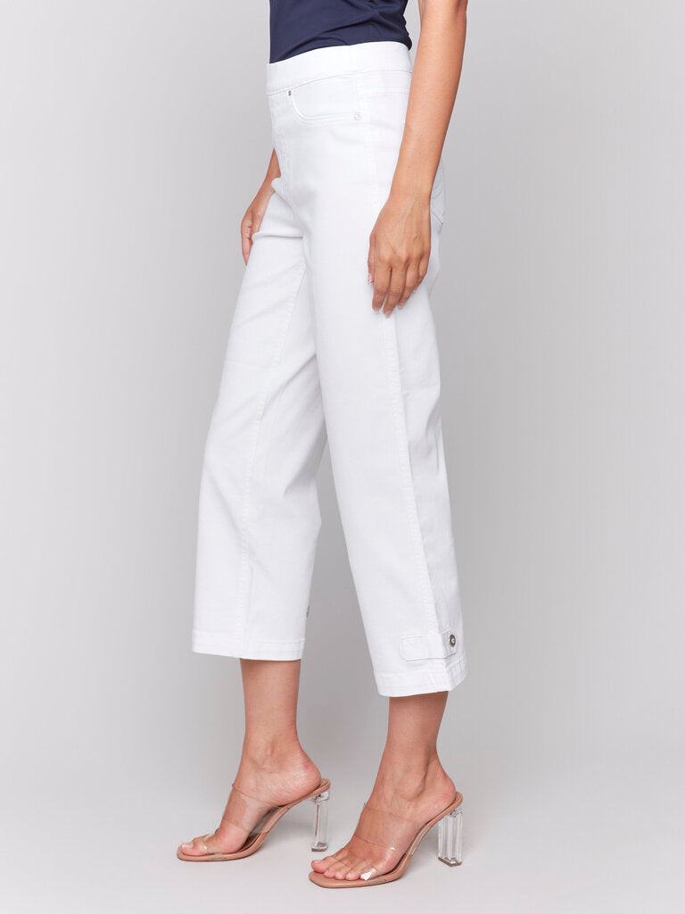 Tab Crop Twill Pants