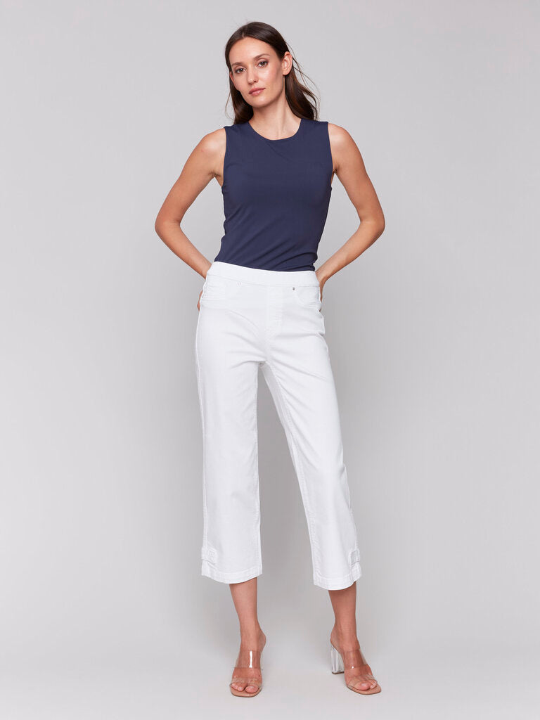 Tab Crop Twill Pants