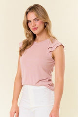 Flutter Sleeve Modal Ribbed Top