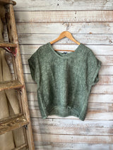 Cap Sleeve Linen Top
