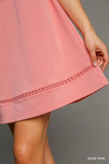 Lace Shoulder French Terry Mini Dress