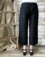 Flat Front Linen Crop Pants