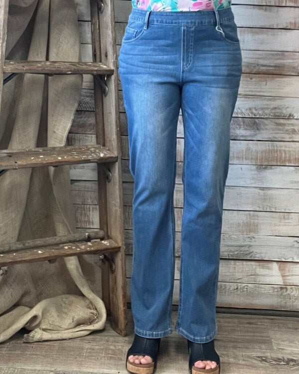 Stretchy Knit Casual Bootcut Jeans