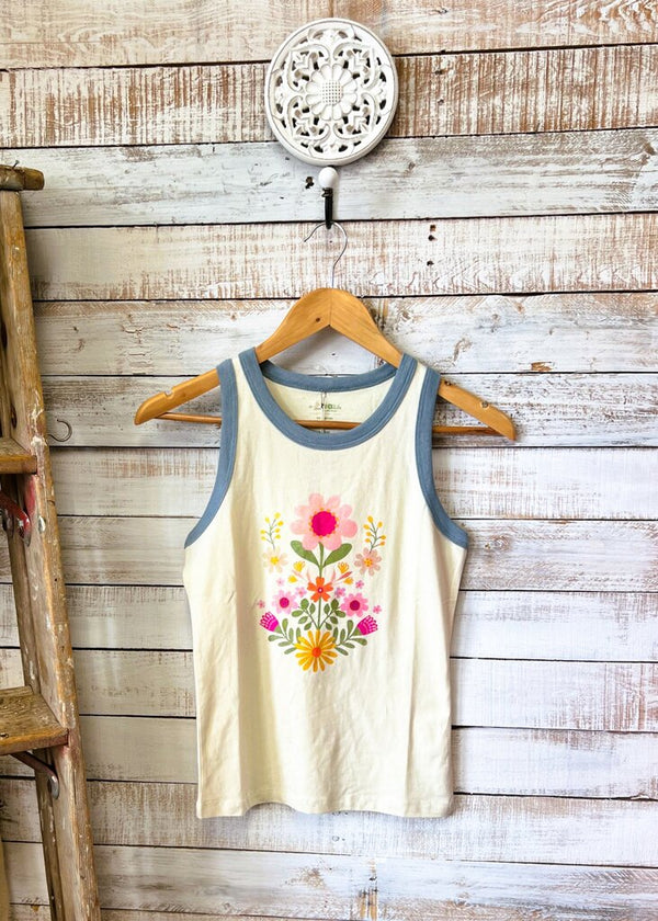Ivory Folk Flower Tank