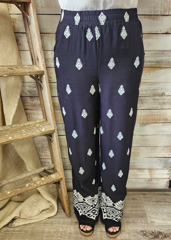 Boho Embroidered Pants