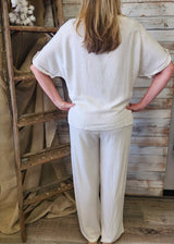 Boho Embroidered Palazzo Pants