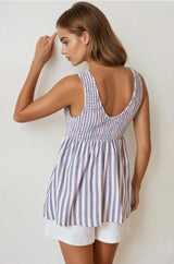 Striped Smock Babydoll Top