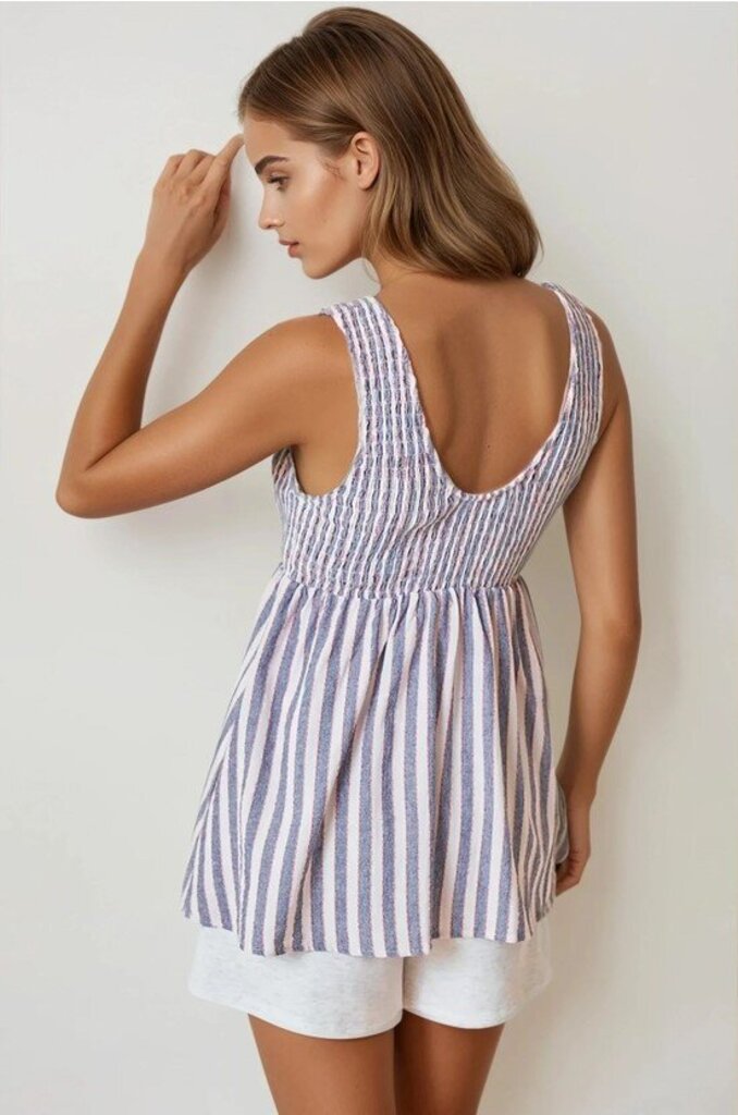 Striped Smock Babydoll Top