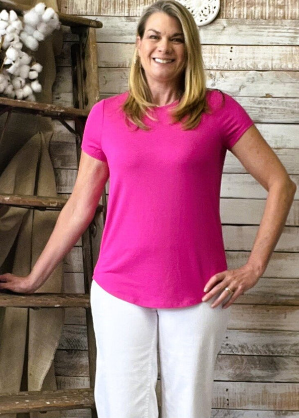 Crew Neck Short Sleeve Top