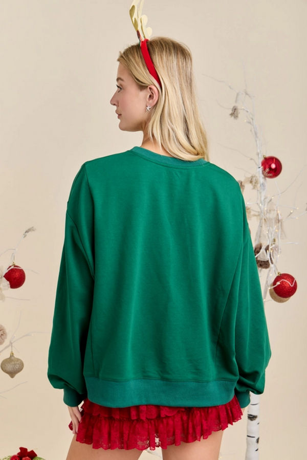 Merry Oversized Patchwork Sweatshirt