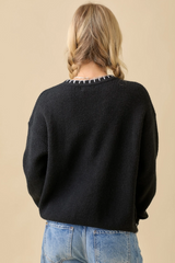 Boo Braided Script Sweater