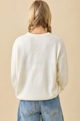 Patchwork Pumkin Sweatshirt With Bow