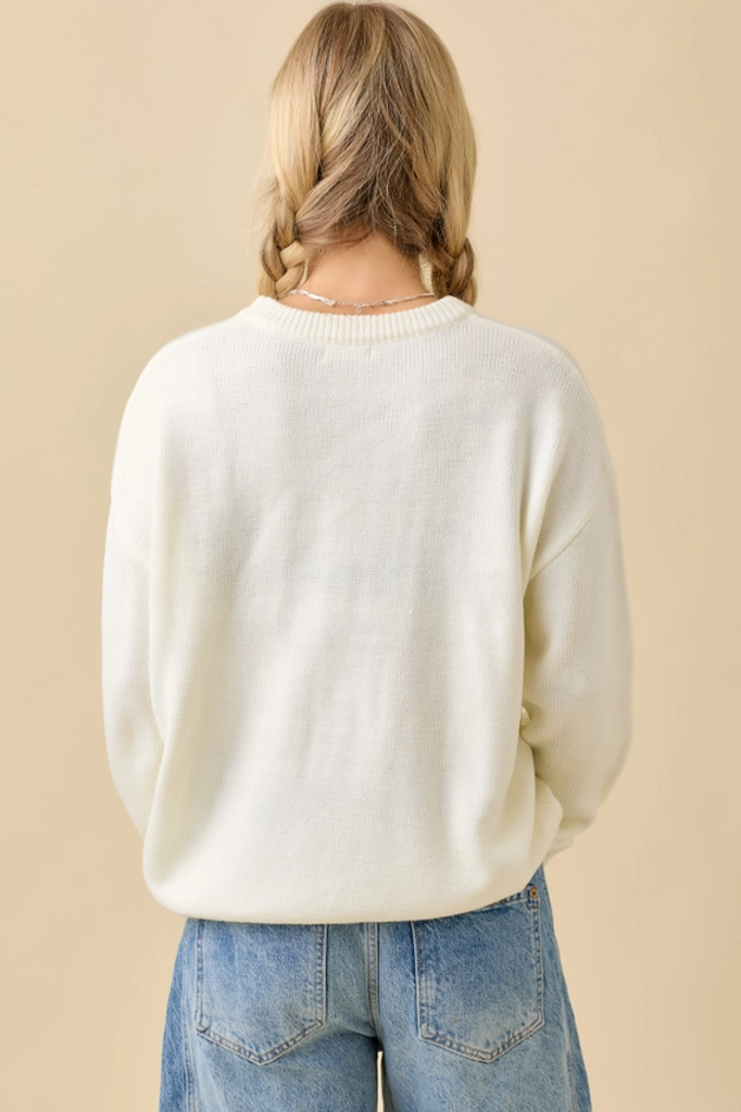 Pumpkin Season Embroidered Sweater