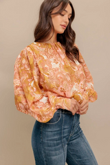 Printed Woven Jacquard Top