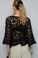 3/4 Sleeve Crochet Top