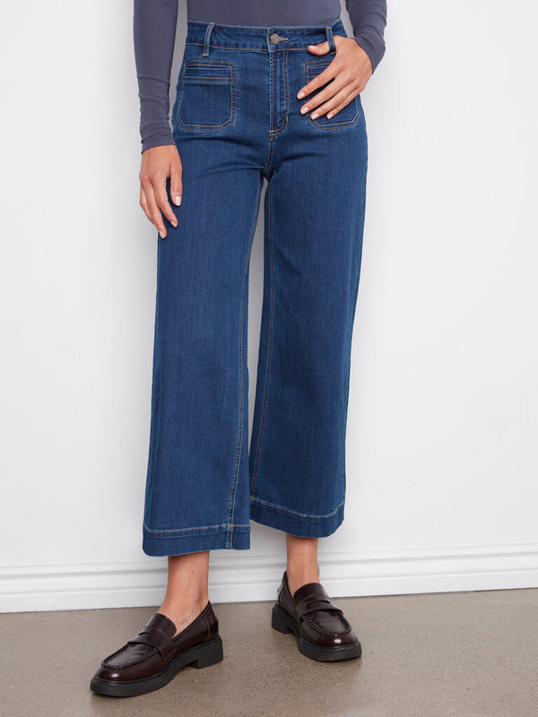 Patch Pocket Flare Jeans