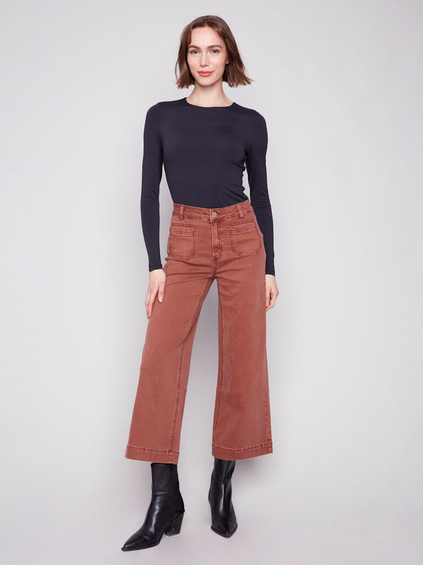 Patch Pocket Flare Twill Pants