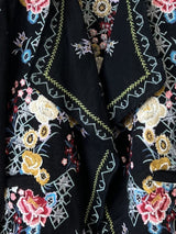 Floral Embroidered Cascade Cardigan