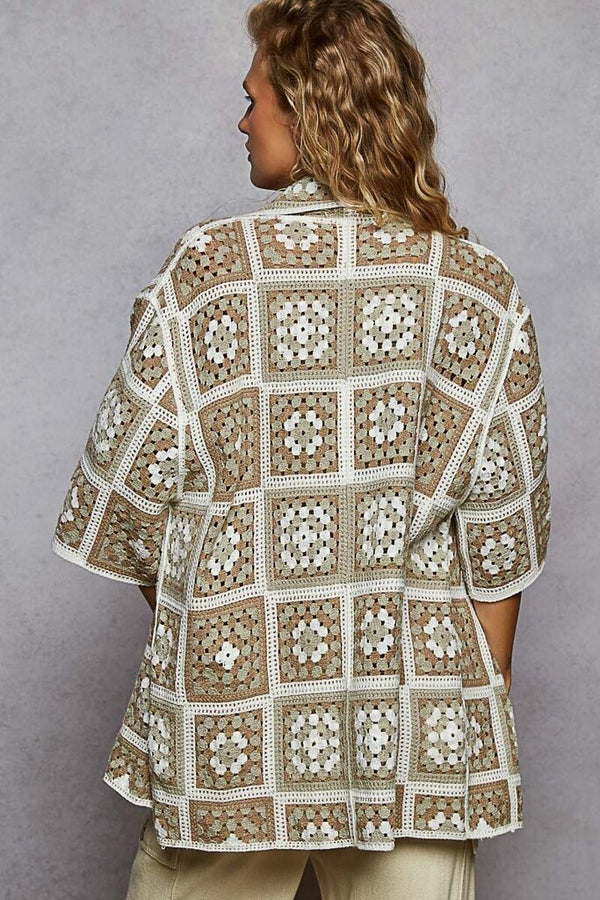 Short Sleeve Crochet Cardigan
