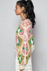 Tassel Cropped Crochet Sweater