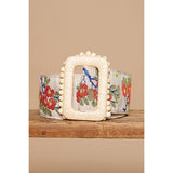 Sqaure Buckle Floral Belt