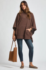 Ribbed Hooded Poncho