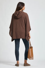 Ribbed Hooded Poncho