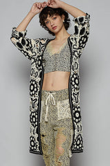 Long Crochet Knit Cardigan
