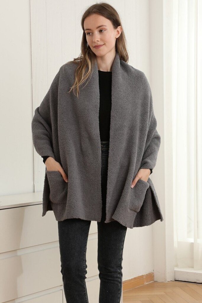 Solid Shawl Cardigan