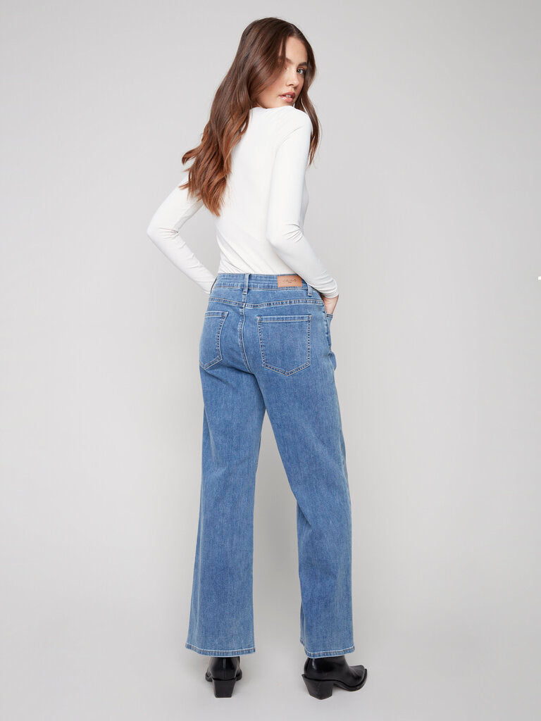 Wide Leg Striped Denims