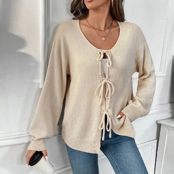Tie Front Knit Cardigan